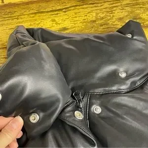 Missguided Jackets Coats Missguided Faux Leather Puffer Coat